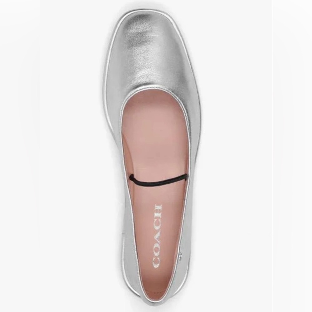 Coach Metallic Silver Flats